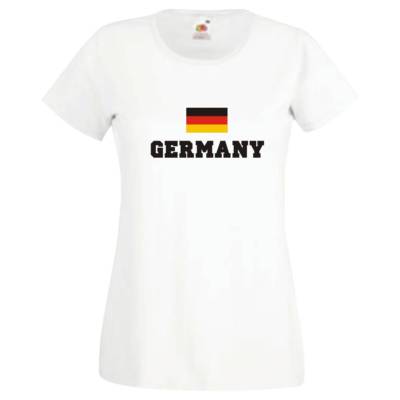 Damen T-Shirt Germany Flagshirt Fanshirt Bedruckt XS-XXL (WMS10-08)