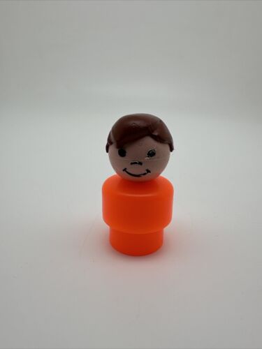 Vintage Fisher Price little people orange boy brown hair-2In….105 - Picture 1 of 10