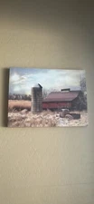 Primitive Rustic Country Home Decor Wall Hanging Canvas Barn Farmhouse  24 X 18