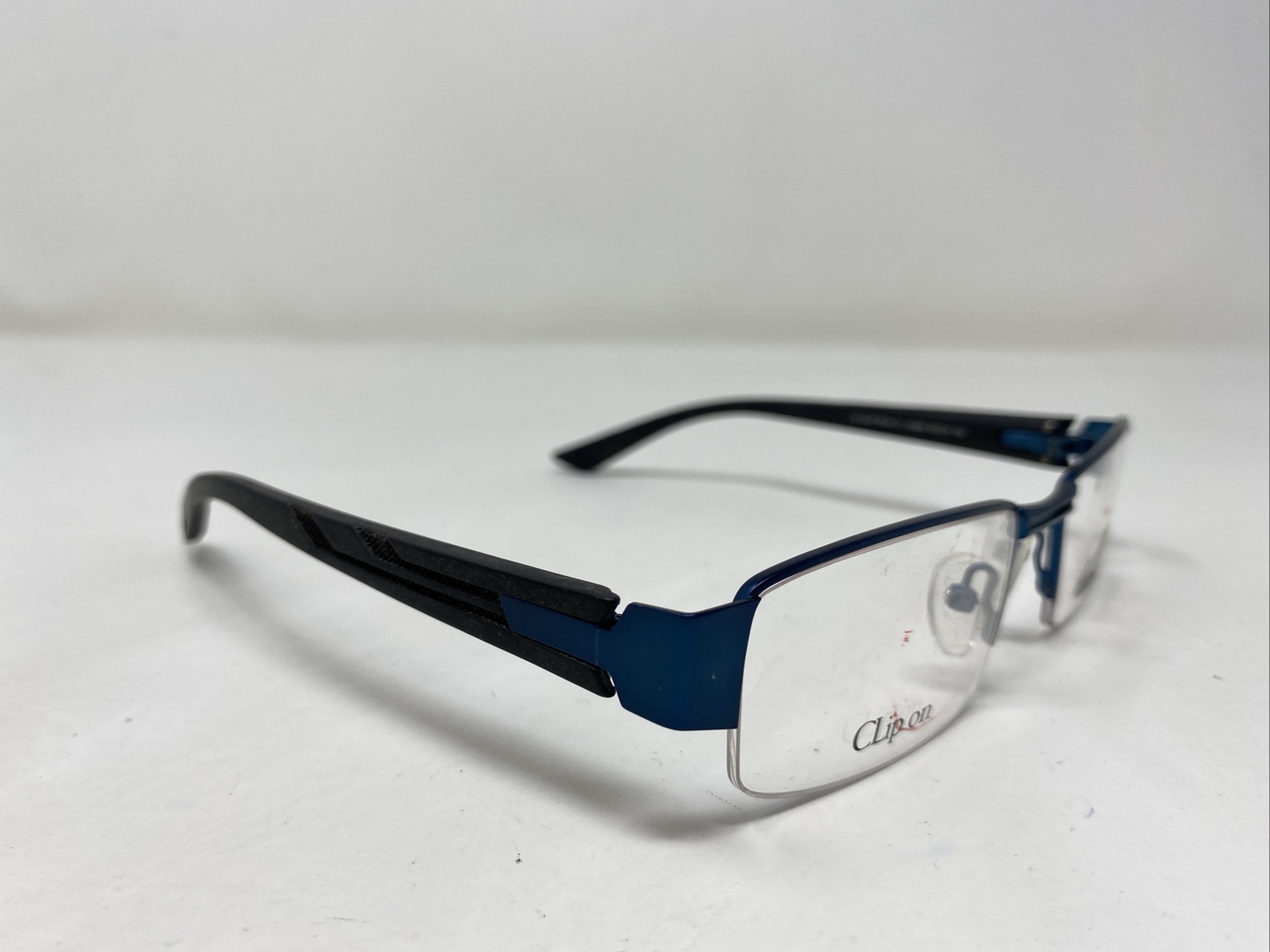 Click Tech Spectacles Clip Tech K3862 C1 53-18-135 Navy Blue/Black Half Rim Eyeglasses Frame ...