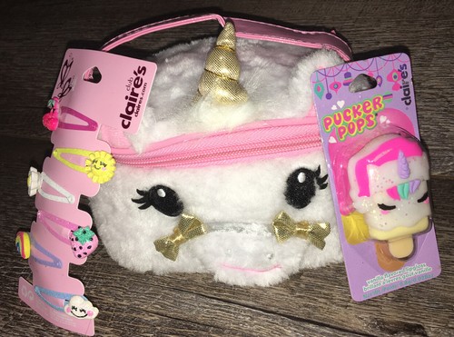 Claire's Plush Unicorn Cosm Bag Hair 