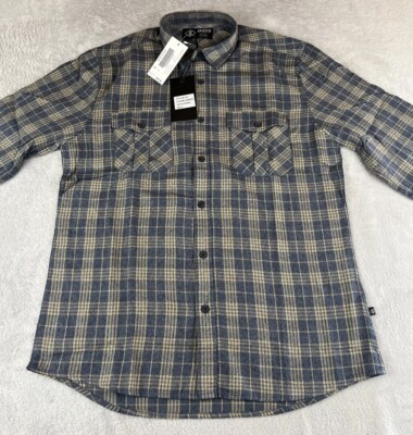 Indigo mens long sleeve plaid button up shirt size small