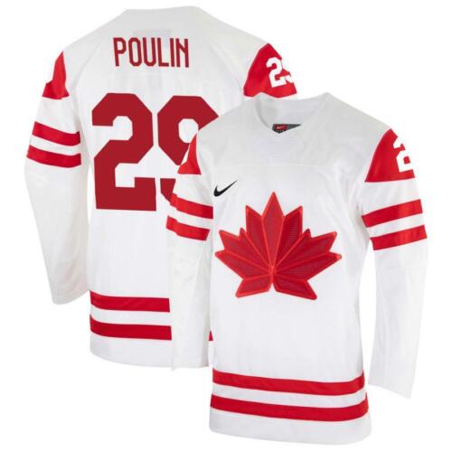 Réplique maillot homme Hockey blanc Canada IIHF 2022 Jeux olympiques Marie-Philip Poulin - Photo 1 sur 1