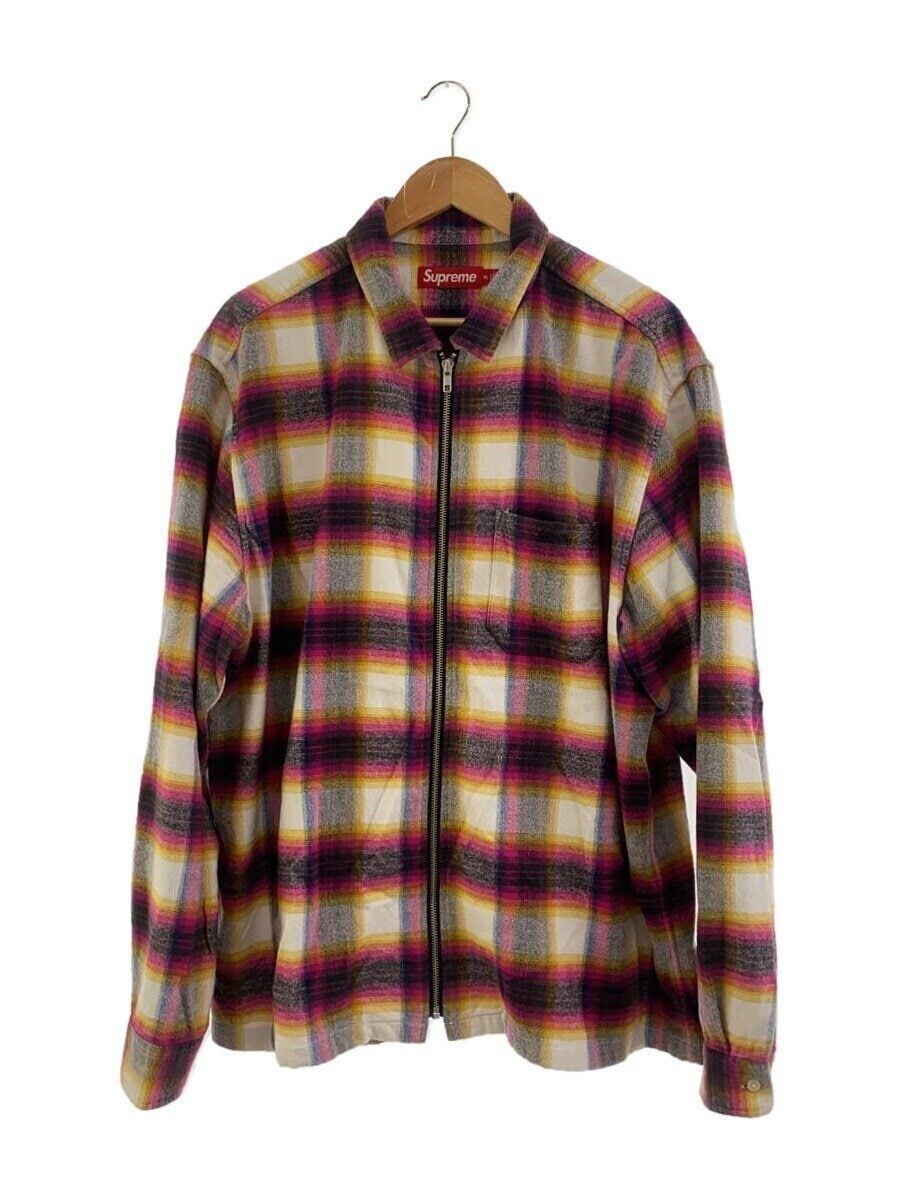 Supreme Long Sleeve Shirt 24SS Shadow Plaid Flannel Zip Up XL Big 