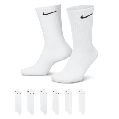 Nike Everyday Cushioned Training Crew Socks (6 Pairs) WHITE XL