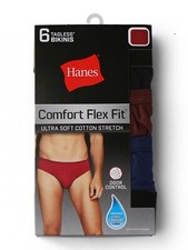 Hanes Men's Comfort Flex Fit Odor Control Cotton Stretch Tagless Bikinis, 6-Pack