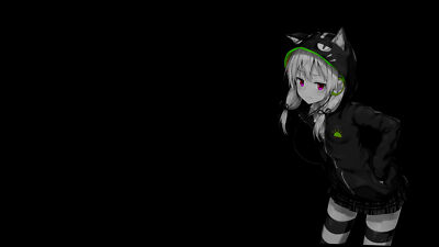 Anime selective coloring girls simple background black Custom Gaming Mat Desk