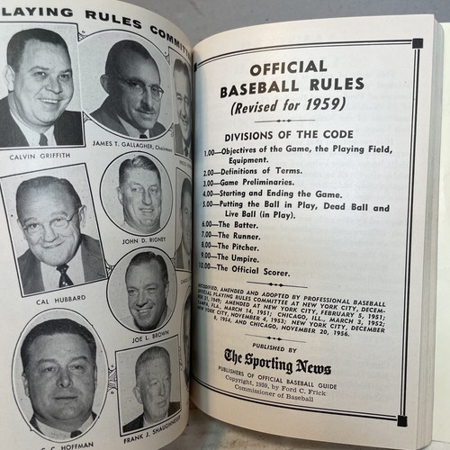 VTG book baseball official guide 1959 edition complied JG Taylor Spink - Picture 7 of 9