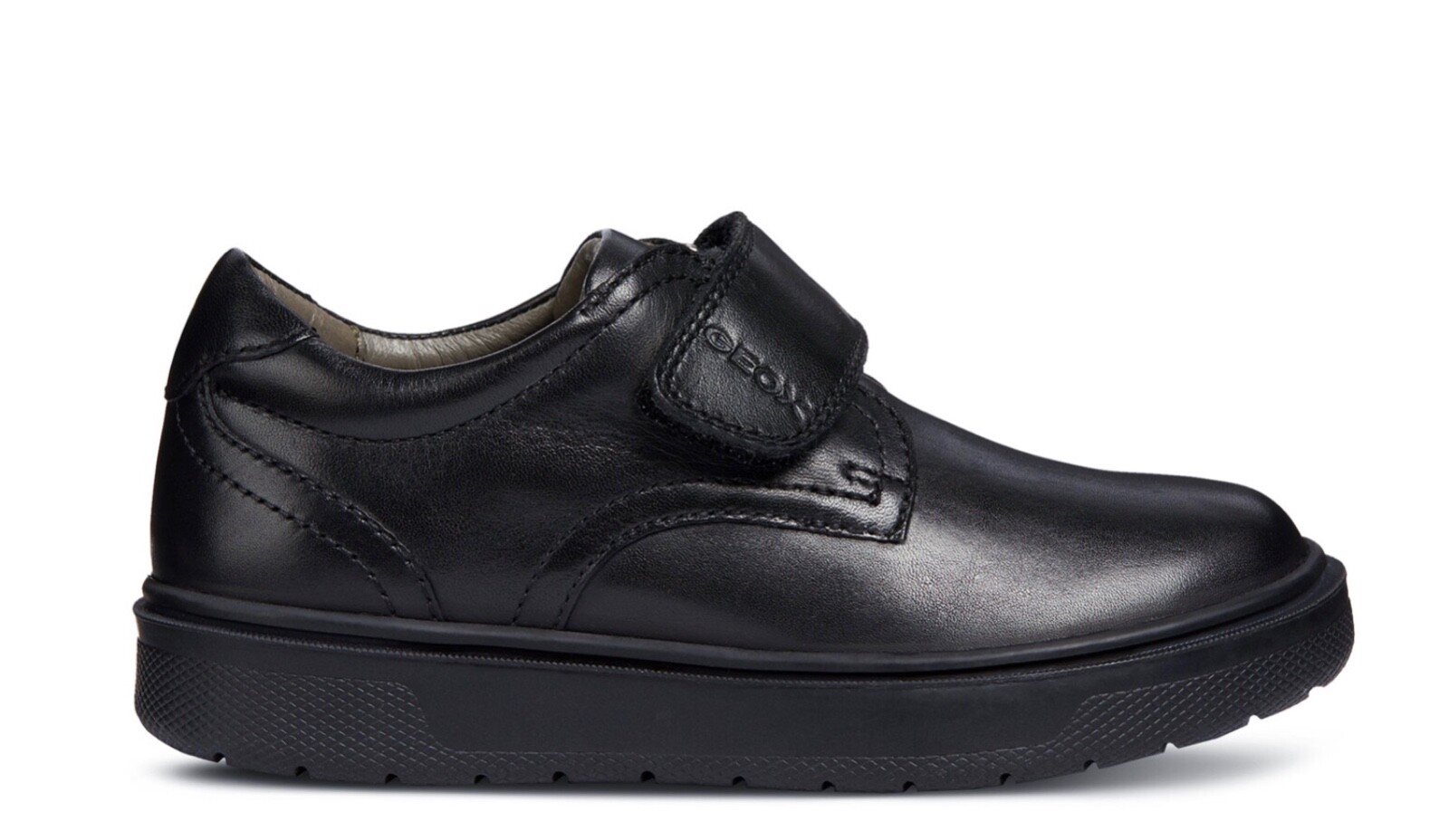 GEOX, J Riddock B G, Boys Black Leather School Shoe, Size 1.5/34,  RRP £55