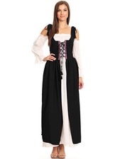 Renaissance OverDress Medieval Irish Off Shoulder Dress Set