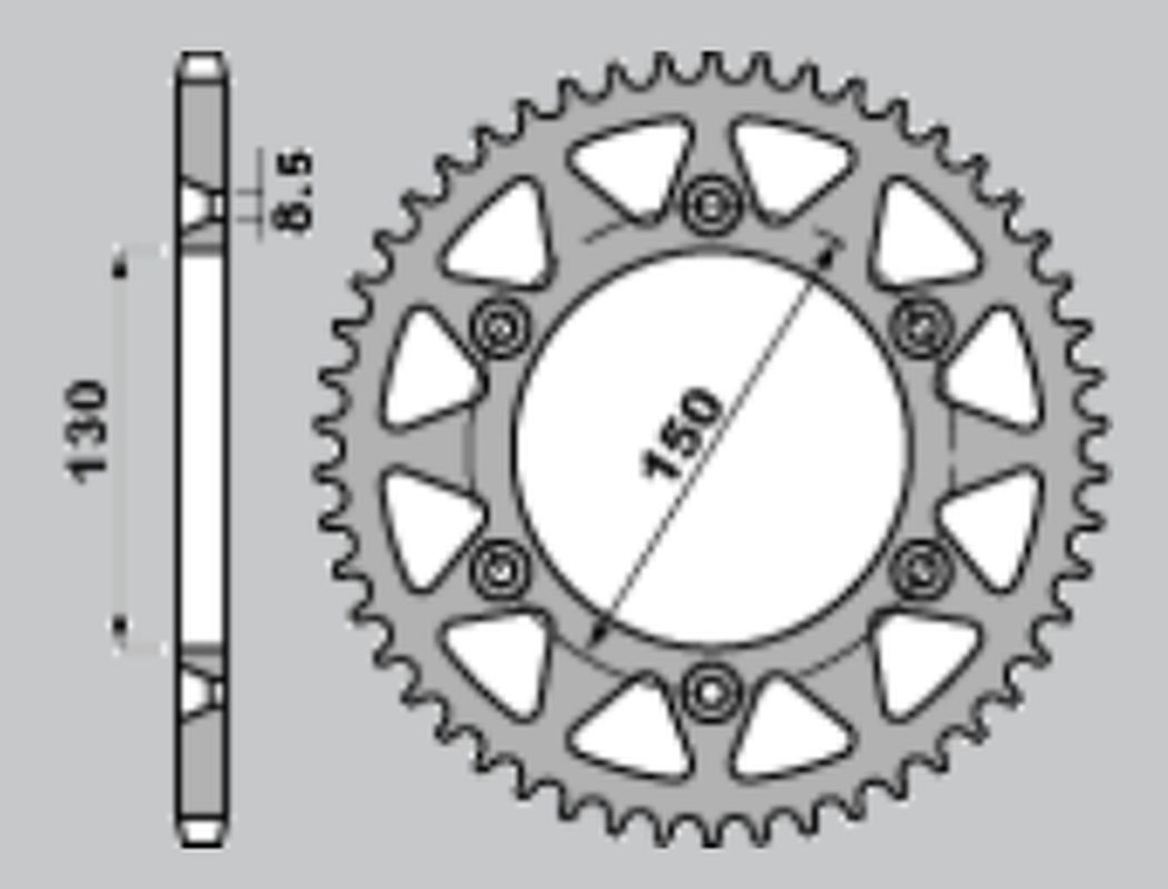 Pignon arrière JR en aluminium Ergal T7075 de haute précision mécanique pour Yamaha YZ 1999-2026