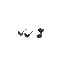 Gunmetal Stainless Steel Earrings-Crescent Moon Studs-6mm-2 Pieces 1 Pair- ER073