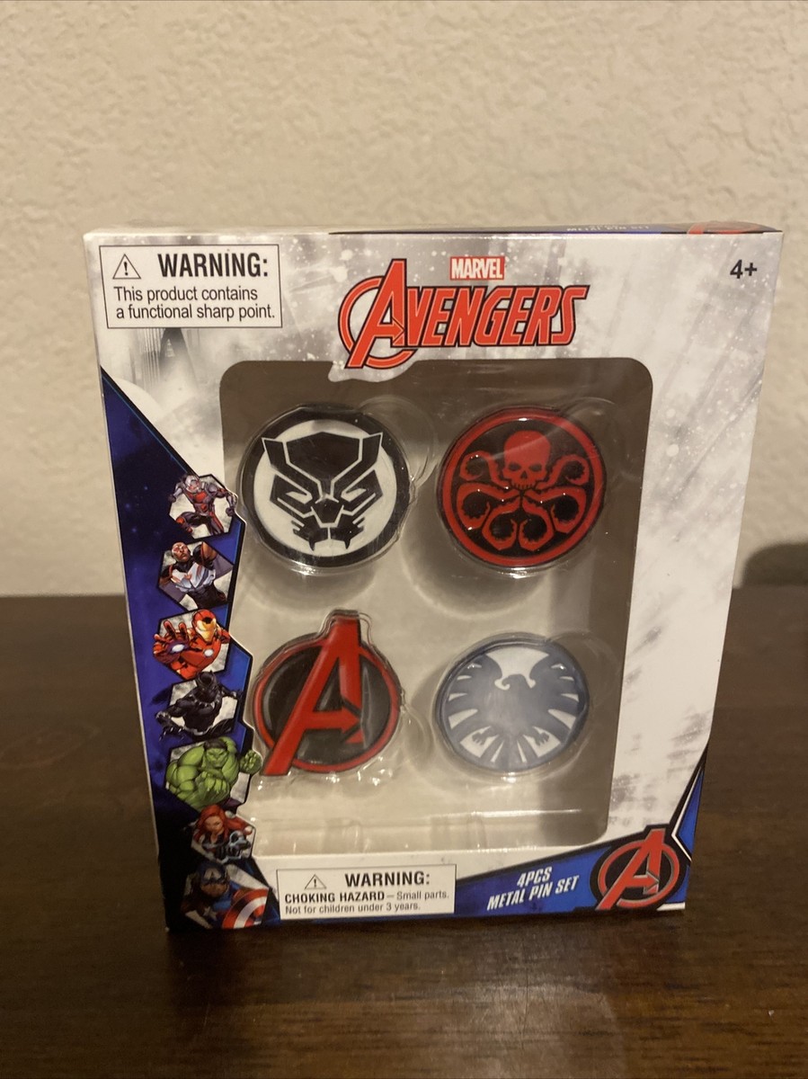 Marvel Avengers LIMITED EDITION Logo 4 Piece Enamel Pin Set - NEW Marvel Avengers LIMITED EDITION Logo 4 Piece Enamel Pin Set - NEW