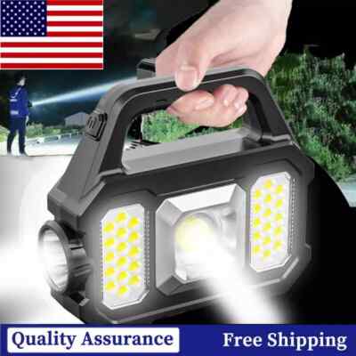 Rechargeable LED Searchlight Portable Super Bright Handheld Spotlight Flashlight