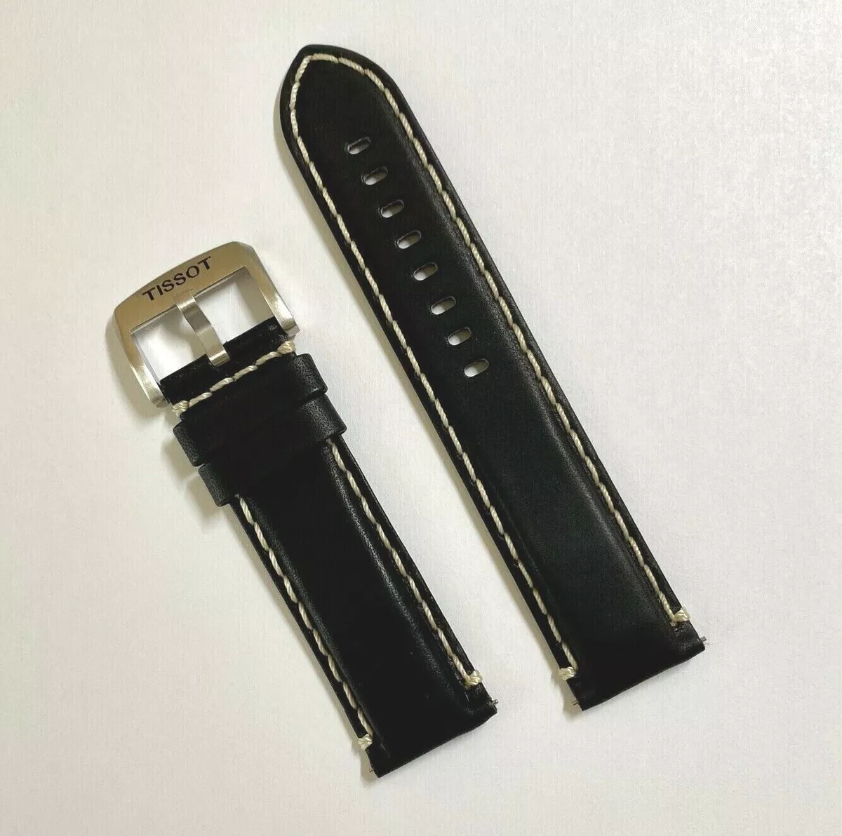Original Tissot 22mm T116410A T116617A Black Leather Watch Band Strap