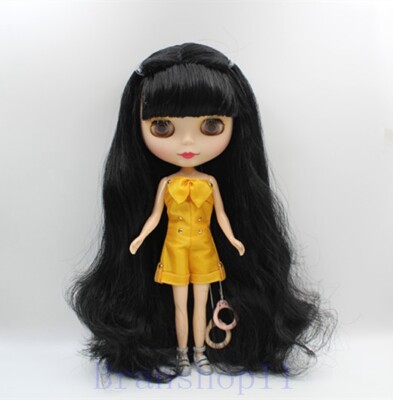 12'' Neo Blythe Doll from factory Nude Long Black bang curly hair + sleeping eyes