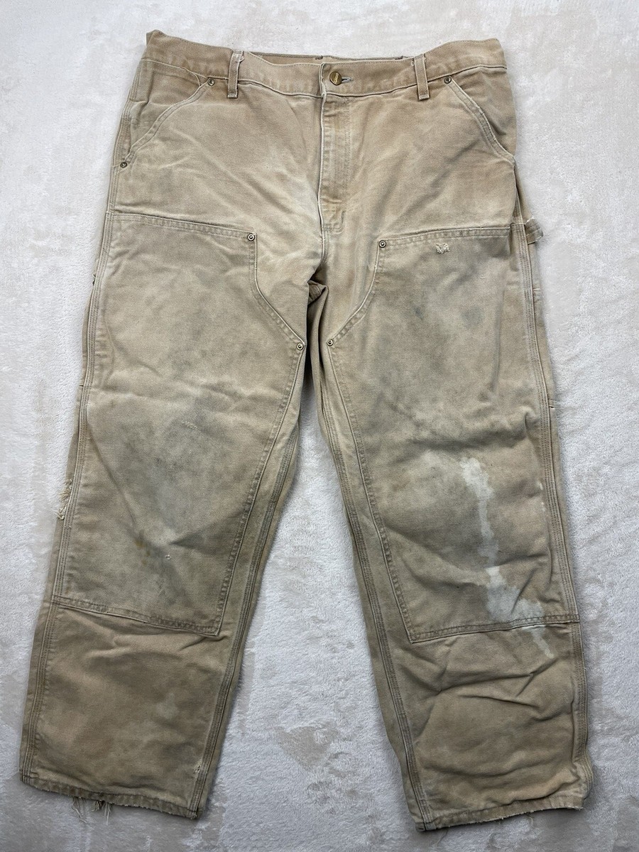 貴重◎ 90's carhartt duck cargo pants Carhartt Double Knee Pants Mens 35x28 Duck Vintage Workwear
