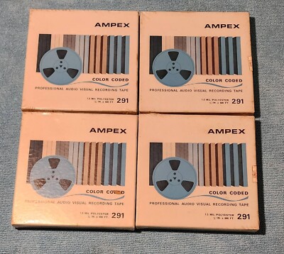 Lot of 4 Sealed Ampex 291 5 inch 600 ft Tapes