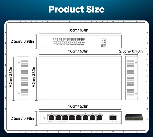 8 Port 2.5Gigabit Ethernet Switch Unmanaged Compatible with 10/100/1000Mbps - Picture 15 of 16