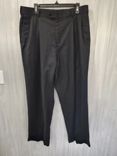 Men's Stafford Performance Classic Fit Black Pants 38x32 04954-4 Office Church