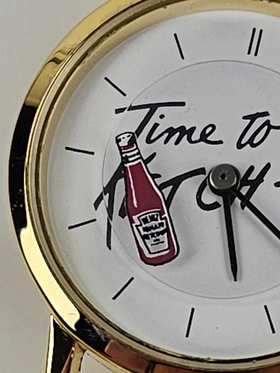 Time To Ketch-Up Heinz Moving Ketchup Bottle Time Zone Wrist Watch
