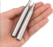 2pcs Portable Emergency Fire Starter Stainless Steel Blow Fire Tube Fire Tools