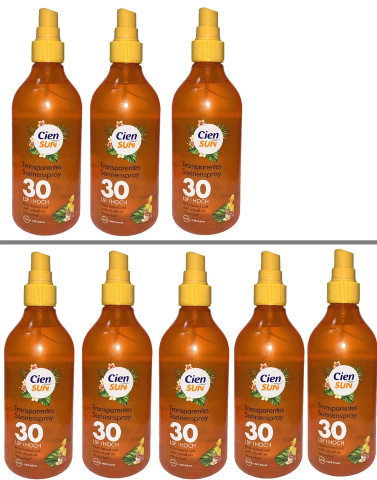 CIEN SUN TRANSPARENTES SONNENSPRAY LSF 30 WASSERFEST 3er /5er SET *NEU*