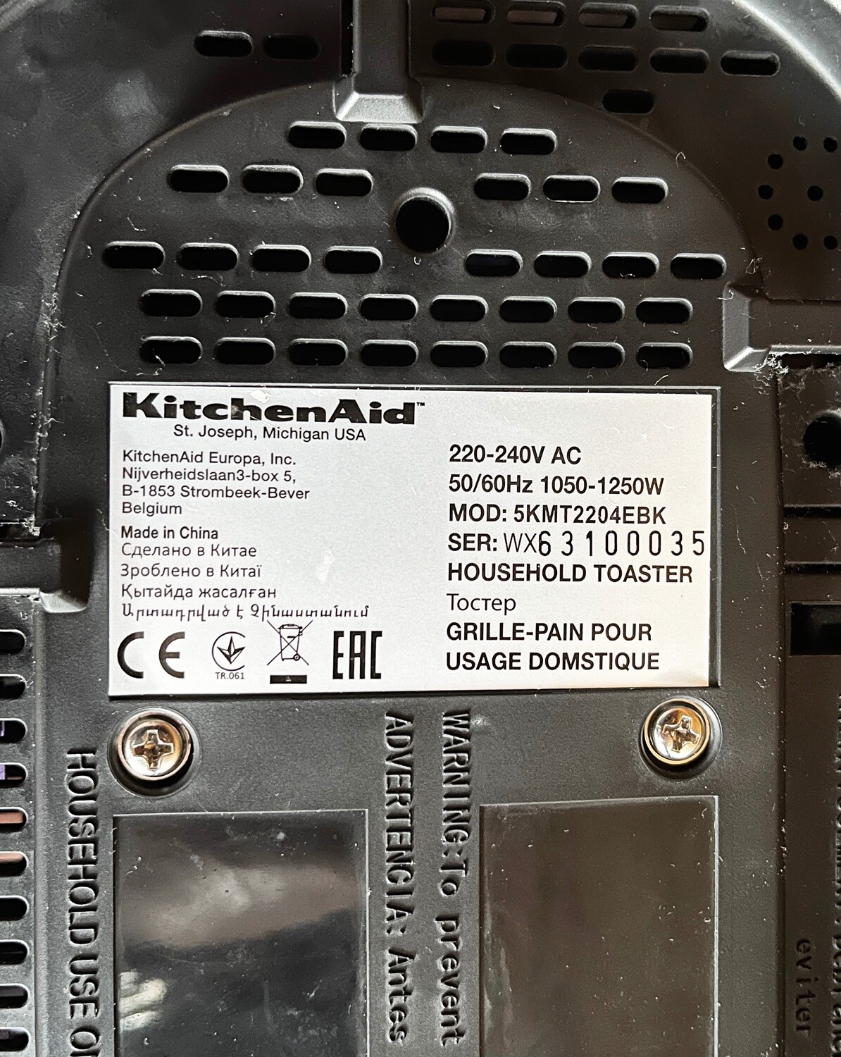 KitchenAid ARTISAN 5KMT2204 2ScheibenToaster Gusseisen Schwarz