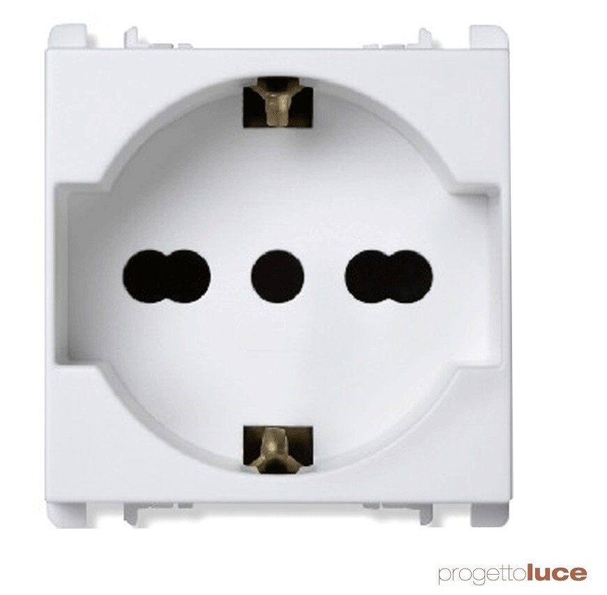 SIMON URMET NEA  Frutto  presa  shuko  bipasso 2P+T 16A bianca 10310/2.B
