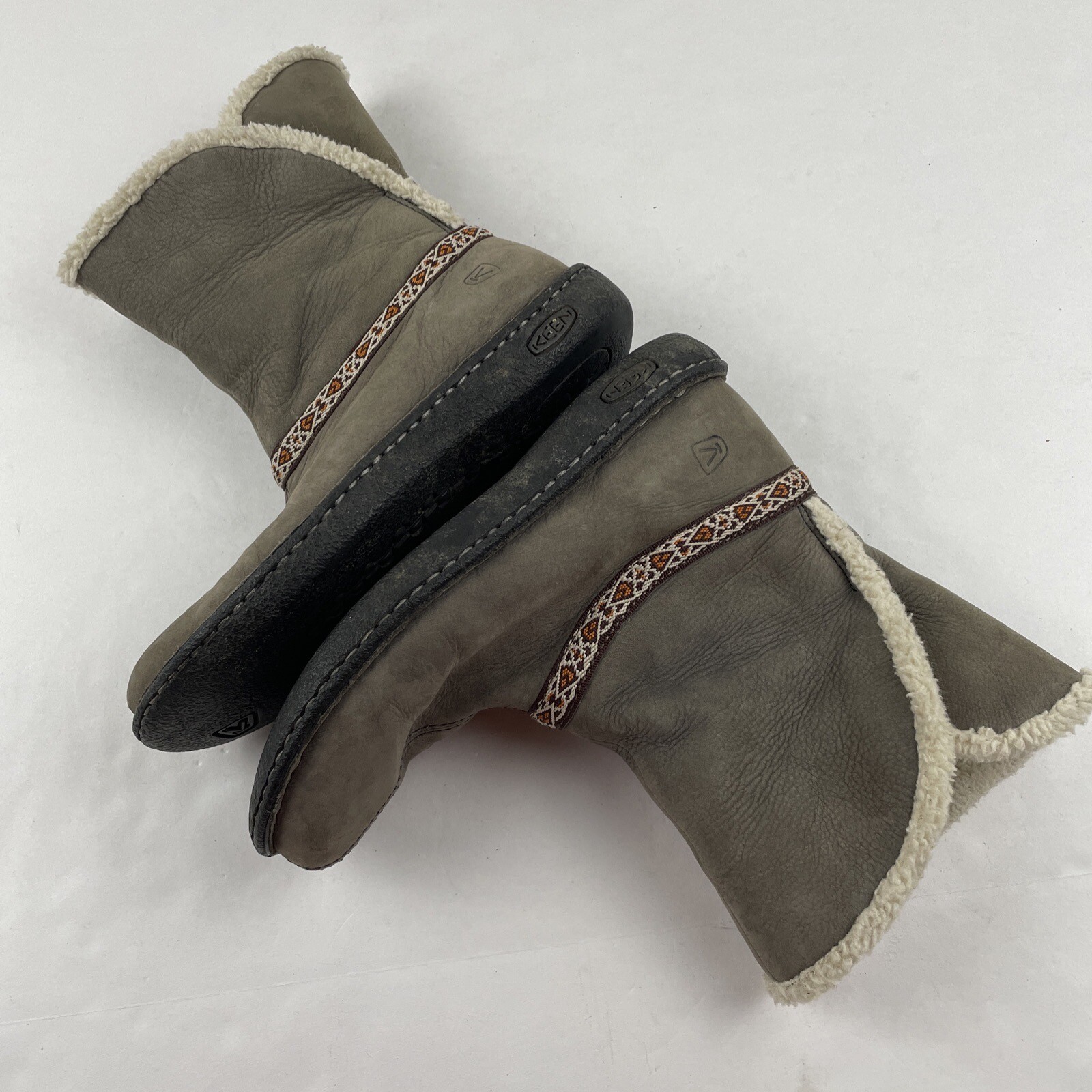 Stivali invernali Keen Galena metà polpaccio donna 7 verdi foderati in pelliccia sintetica pelle nabuk