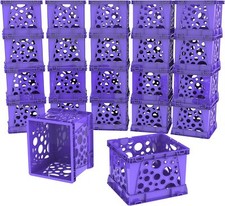 Storex Micro Crate, 6.75 x 5.8 x 4.8 Inches, Purple, 18-Pack 18-Pack, Purple