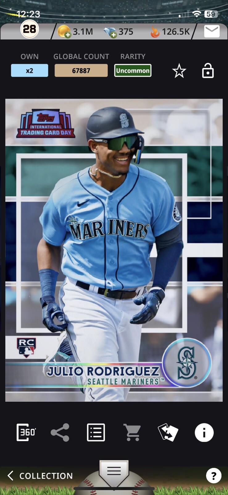 TOPPS BUNT 2022 JULIO RODRIGUEZ [DIGITAL] BASEBALL CARD, YOU PICK, RC