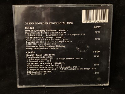 GLENN GOULD piano In Stockholm 1958 - Mozart Beethoven Haydn Berg 
