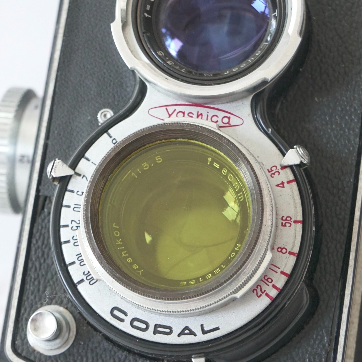 Yashica Yashicaflex Model C TLR film Camera w/ Case Filter Hood