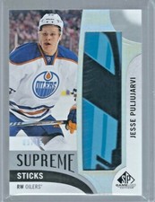 2017-18 SP Game Used JESSE PULJUJARVI Supreme Sticks 5/15 PA-JP Edmonton Oilers