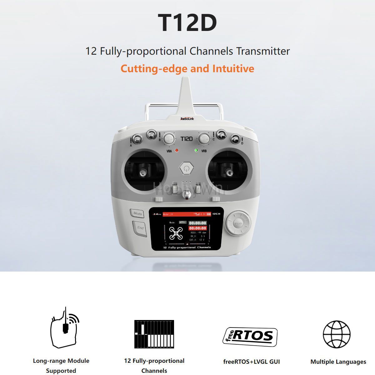 RadioLink T12D 12ch Fully-proportionals Radio Controller