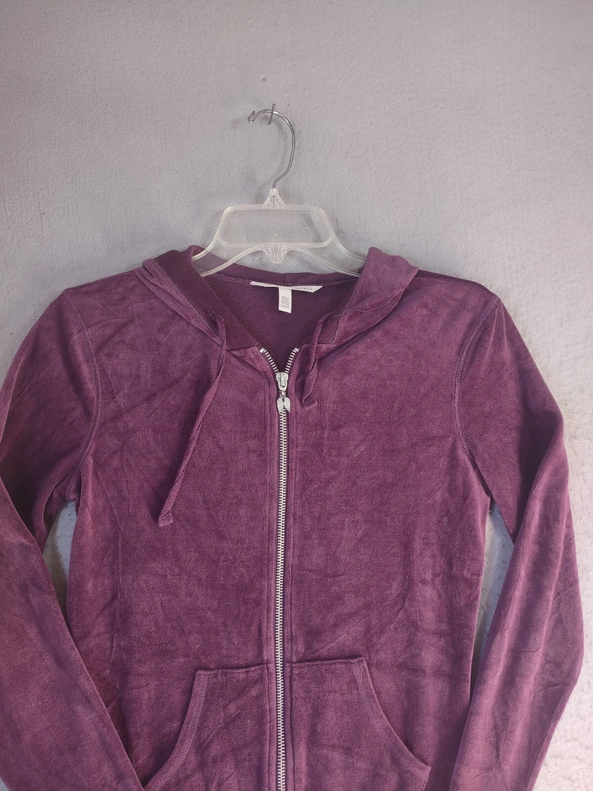 UNDERCOVER Maglione donna Victorias Secret XS viola full zip con cappuccio manica lunga