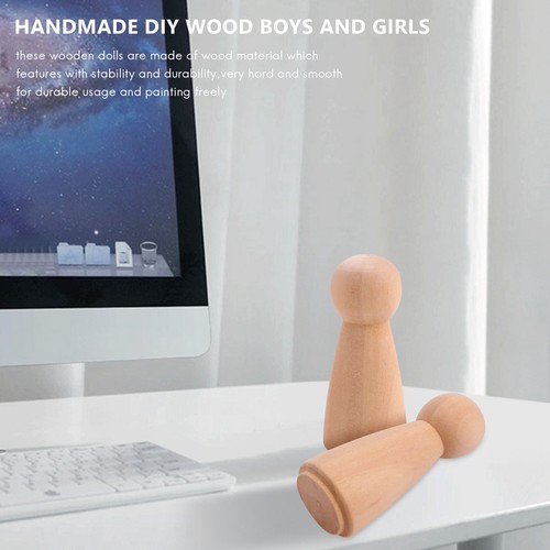 10 Pieces 65 mm Unfinished Wooden Peg Dolls Wooden Tiny Doll Bodies People2331 - Picture 2 of 8