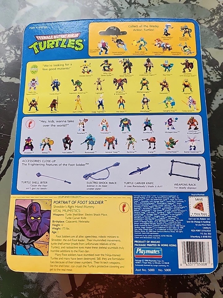 Teenage Mutant Ninja Turtles TMNT Foot Soldier 1990 Playmates Sealed - Image 2 of 4