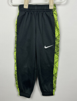 Nike Dri Fit 3T Sweatpants Gray Neon Volt Sweat Pants Joggers Logo