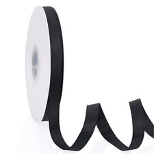 Black 1/2" X 50 Yards Solid Color Double Faced Grosgrain Ribbon for Gifts Wra...