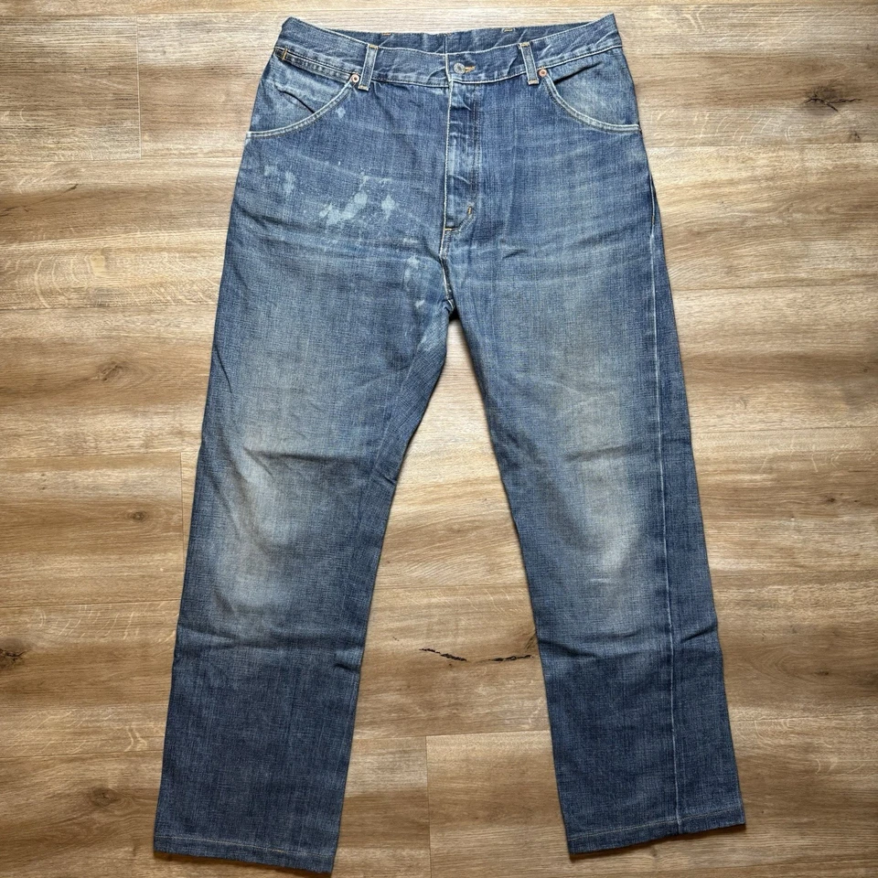 Jeans masculino Gucci Selvedge 46 (adequado para 33x29) feito em linha reta designer italiano alterado - Imagem 2 de 4