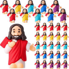 50 Pcs Little Jesus Figures Religious Party Favors Mini Jesus Figurines in Bulk