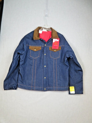 Key Industries Denim Jacket 48 LONG Lined Trucker Barn Vintage 1-325.41 USA NWT