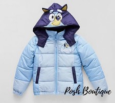  90 Disney Bluey Puffer Jacket Coat Costume Hoodie Boy Girl 4 5 6 7 8 Kids NWT