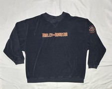 Vintage Harley-Davidson Sweatshirt Womans XL Black Terry Crewneck Daytona 90s