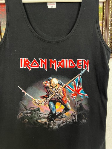 Vintage Iron Maiden Over Print Vest Tee Tank Top Black Mens Rare Shirt Size 2XL - Picture 5 of 10