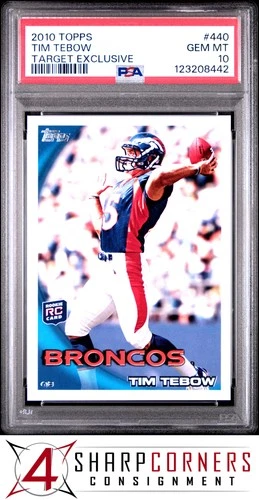 2010 TOPPS TARGET EXCLUSIVE #440 TIM TEBOW RC HEISMAN PSA 10