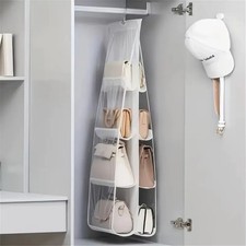 Layer Hanging Handbag Organizer Closet Storage Bag Double Sided