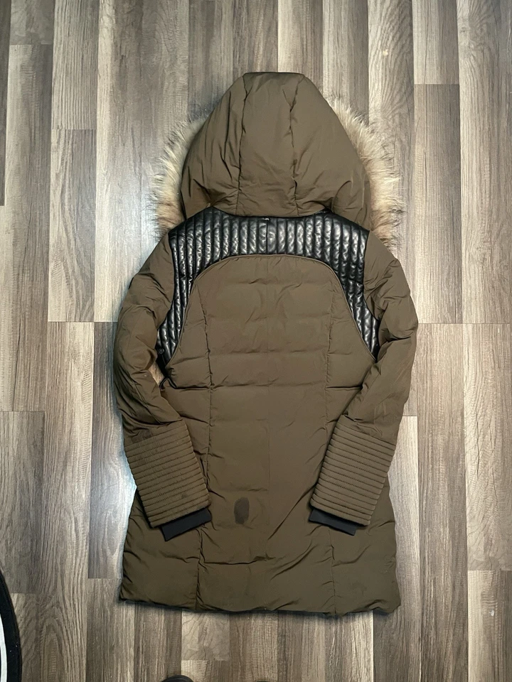 $686 AUTÉNTICO ABRIGO ACOLCHADO DE PIEL NEGRO RUDSAK MUJER MODA Talla M Foto 4 de 4